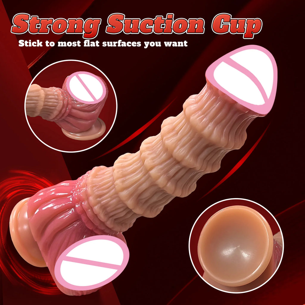 Realistic Big Penis Dildo for Women Anal Masturbation Special Nodes Silicone Vibrating Adult Sexual Toy ForGSpot Vagina Anal Sex