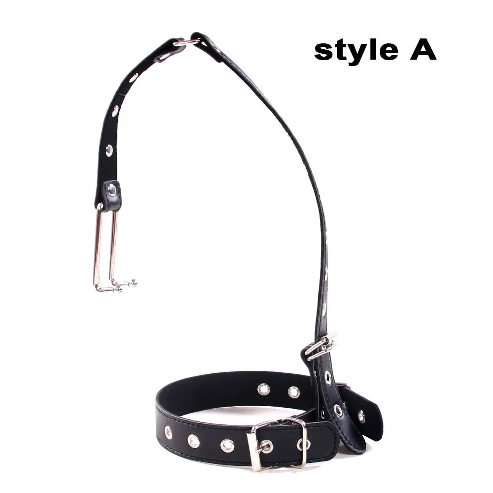 Slave Bondage Leather Choker Collar Strap with Smooth Stainless Steel Nose Hook for Fetish Bdsm Restraint Flirting Sex Toys