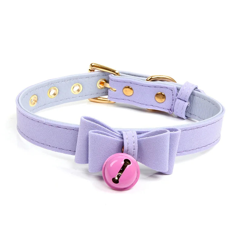 Sexy PU Leather Collar Bell Choker Slave Costume BDSM Bondage Necklace Neckband Sex Toys Adults SM Erotic Accessories