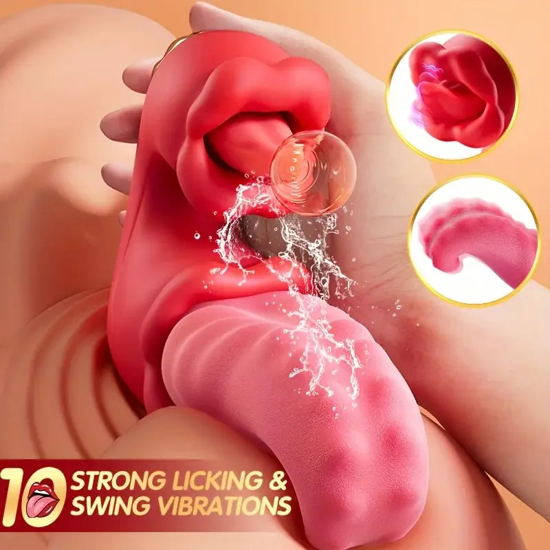 Adult Sex Toys for Women 4in1 Vibrator with Tongue Thrusting Dildos G Spot Dildo 10 Clitoral Licking Modes Female Masturbation