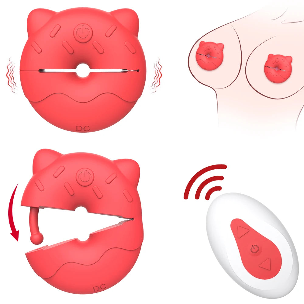 Nipple Clip Sex Toys Vibrator Nipple Stimulation Breast Massager Wireless Control Invisible Wear Female Orgasm Masturbator Adult